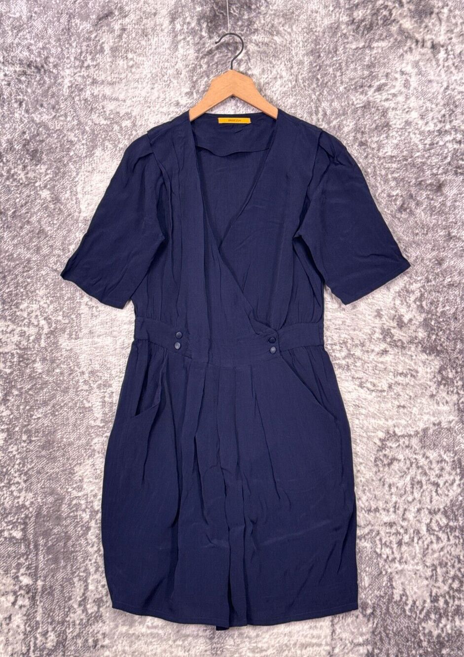 Sessun Dress Medium Womens Blue Cross Front Short Sleeve Mini